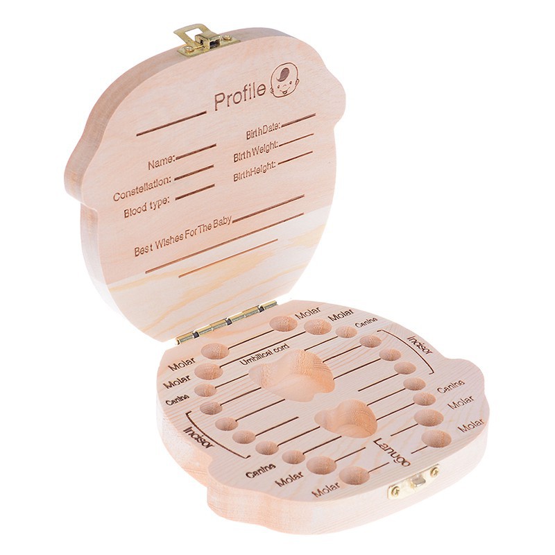 ❀❀ Hộp Gỗ Đựng Răng Sữa Phiên Bản Tiếng Anh / Tây Ban Nha