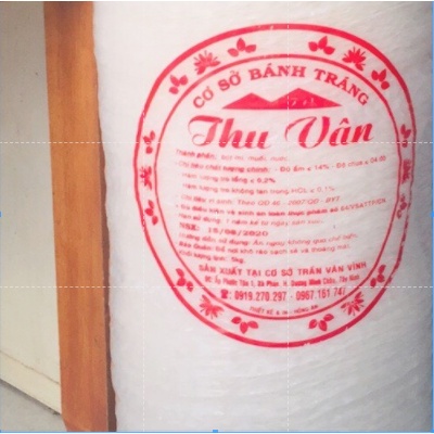1,5kg bánh tráng trắng dẻo Thu Vân bánh dài 21cm