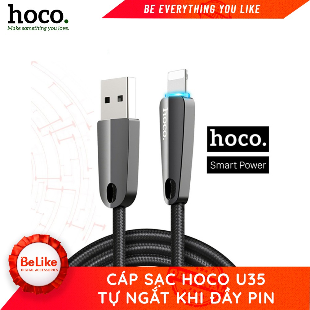 Cáp sạc tự ngắt khi đầy pin Hoco U35- BH 12 tháng