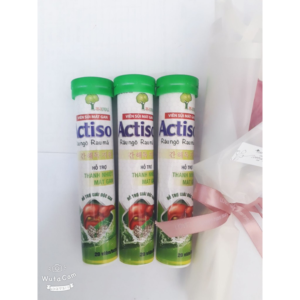 Viên sủi ACTISO RÂU NGÔ, RAU MÁ, hỗ trợ thanh nhiệt, mát gan, lợi mật, hỗ trợ giải độc gan và tăng cường chức năng gan