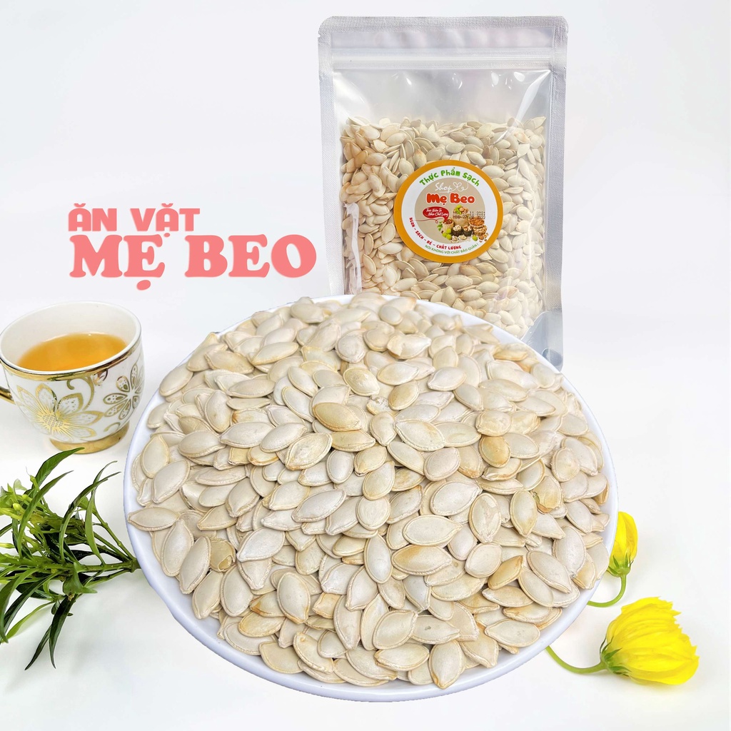 500Gr Hạt bí Trắng còn vỏ rang tay ăn tết cực ngon