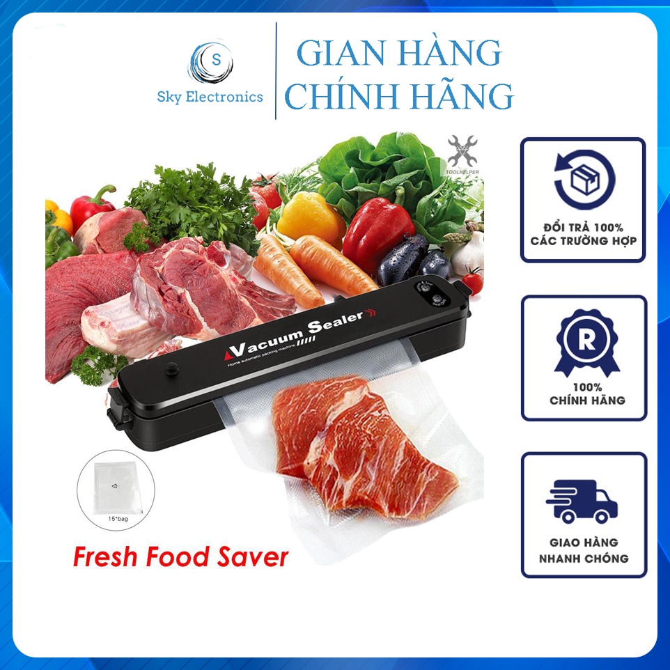 Máy hút chân không thực phẩm cầm tay - TẶNG 10 TÚI CHÂN KHÔNG, Máy hàn miệng túi kiêm Máy ép chân không nhỏ gọn
