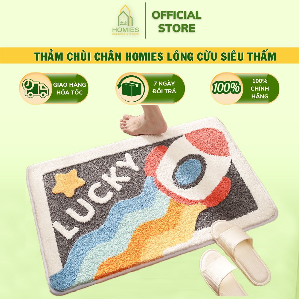 Thảm lau chân, thảm chùi chân lông cừu đế cao su chống trơn trượt, siêu thấm cao cấp - 40cm x 60cm