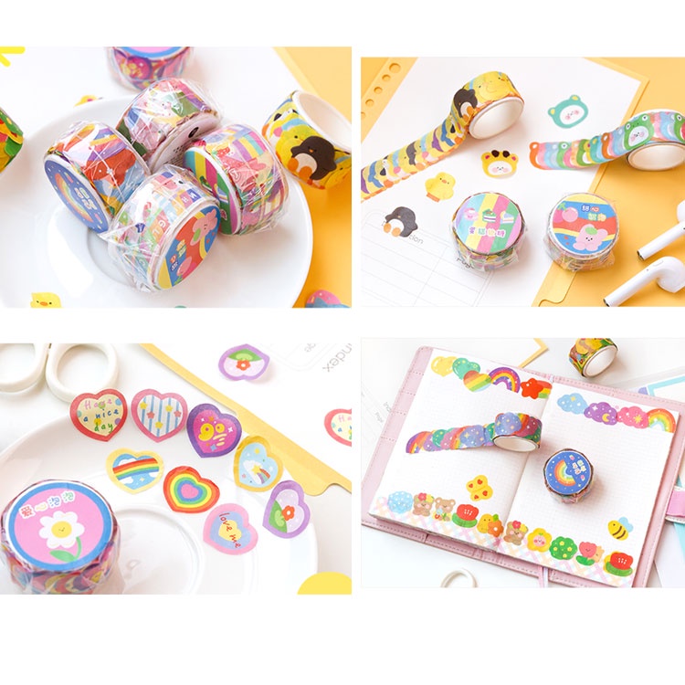 1 Cuộn Băng Keo Dán Trang Trí Sổ Tay Diy Hình Dạng Đặc Biệt Dễ Thương