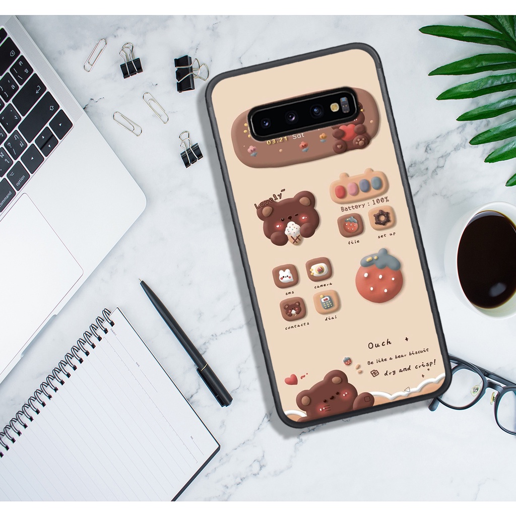ỐP LƯNG SAMSUNG S8 - S8 PLUS - S10 - S10 PLUS - S10 5G , IN HÌNH GẤU NÂU CHOCOLATE ĐÁNG YÊU.