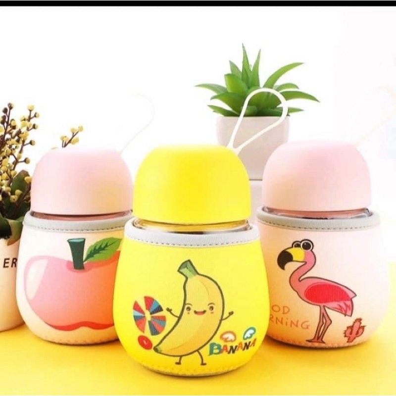 Bình ủ cháo giữ nhiệt bằng thủy tinh kèm dây treo 300ml tiện lợi