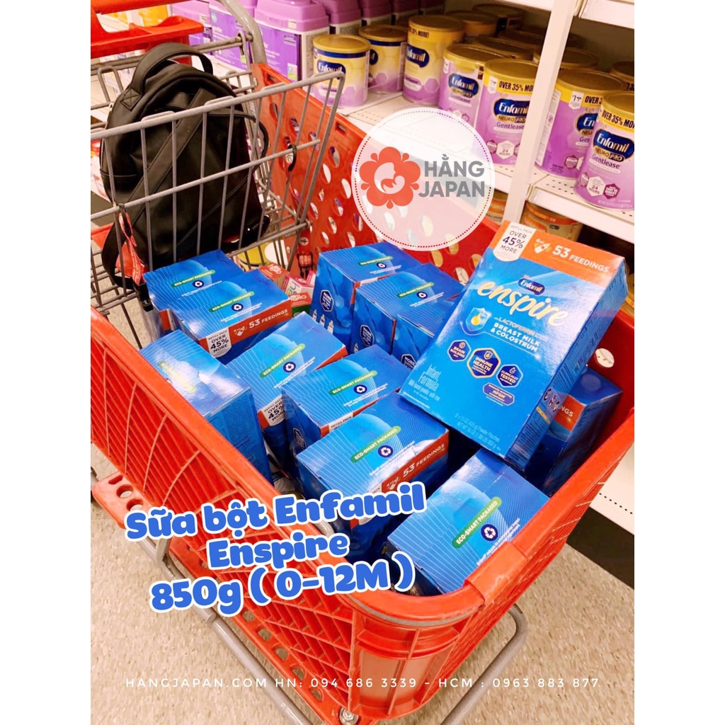 Sữa công thức Enfamil Enspire Infant Fomula hộp giấy xanh 850g cho bé từ 0 đến 12 tháng - Hàng Mỹ