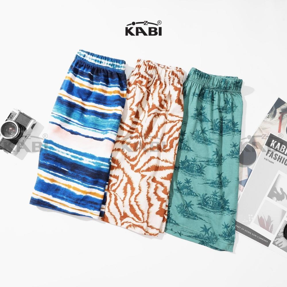 Quần đùi nam KABI hoa văn quần short mặc nhà mùa hè hoặc thể thao (không túi) thumbnail