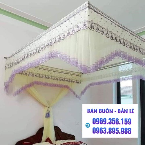 MÀN KHUNG VUÔNG REN LẠNH CAO CẤP SIÊU BỀN KÈM KHUNG