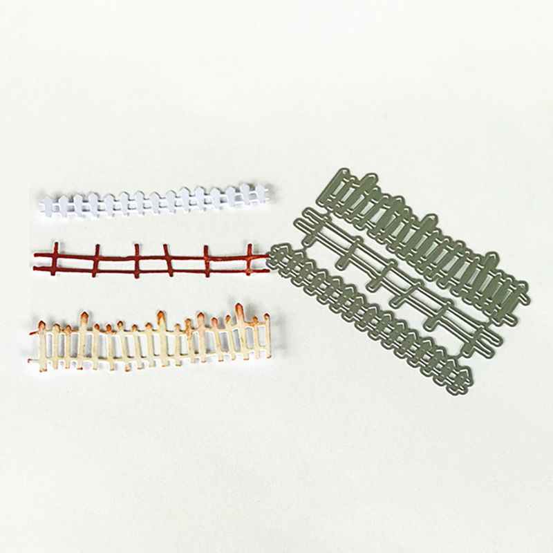 QQ Khuôn Cắt Giấy Bằng Thép Carbon Họa Tiết Hàng Rào Hoạt Hình Độc Đáo DIY