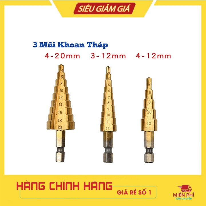Bộ 3 Mũi Khoan Bước 4-20mm