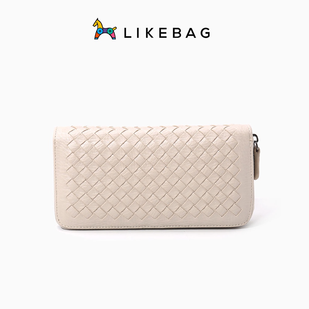 Ví nữ cầm tay basic dáng dài LIKEBAG họa tiết da đan 225ST7110 - LIBAGI