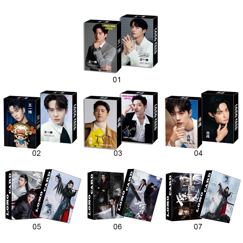 Tmdbyx Set 30 Tấm Thẻ Hình LOMO Mini Xiao Zhan Wang Yibo Làm Quà Tặng
