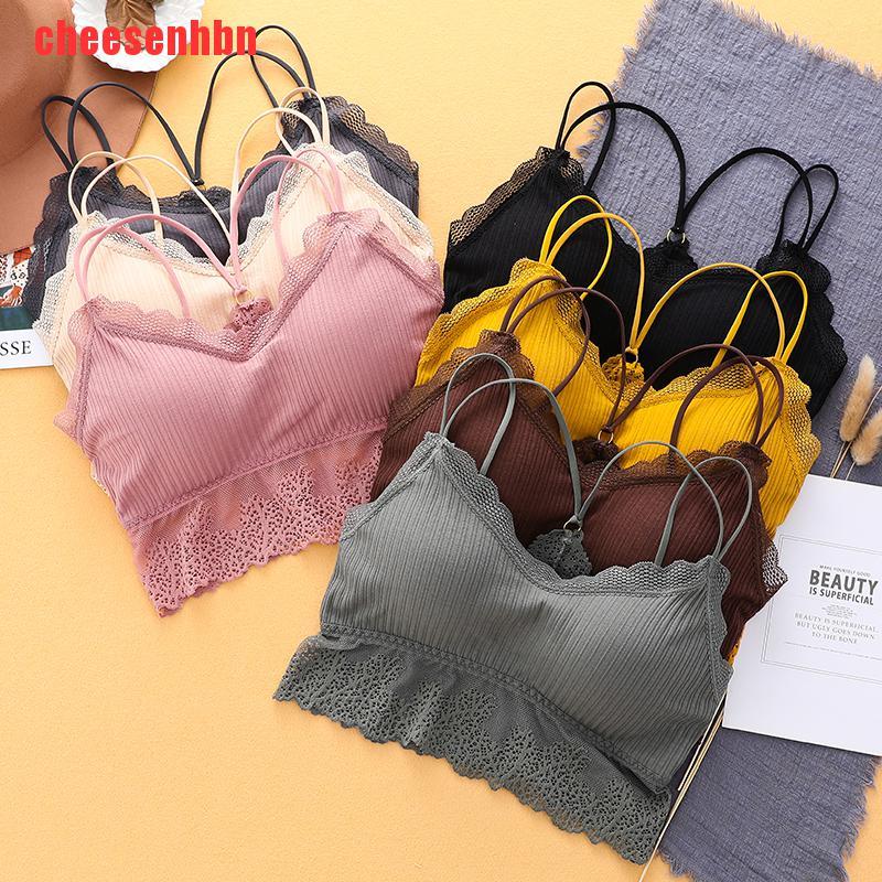 [cheesenhbn]Women Push Up Wireless Lace Bra Top Women Bralette Underwear Lingerie Crop Top