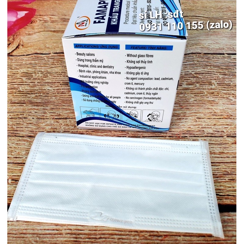 ✅ khẩu trang y tế 4 lớp giấy kháng khuẩn 4U Famapro màu trắng