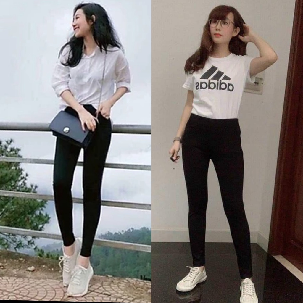 Quần legging nữ dài nâng mông gen bụng có túi màu đen chất vải cotton co giãn 4 chiều -  Quần legging công sở đi học gym | BigBuy360 - bigbuy360.vn