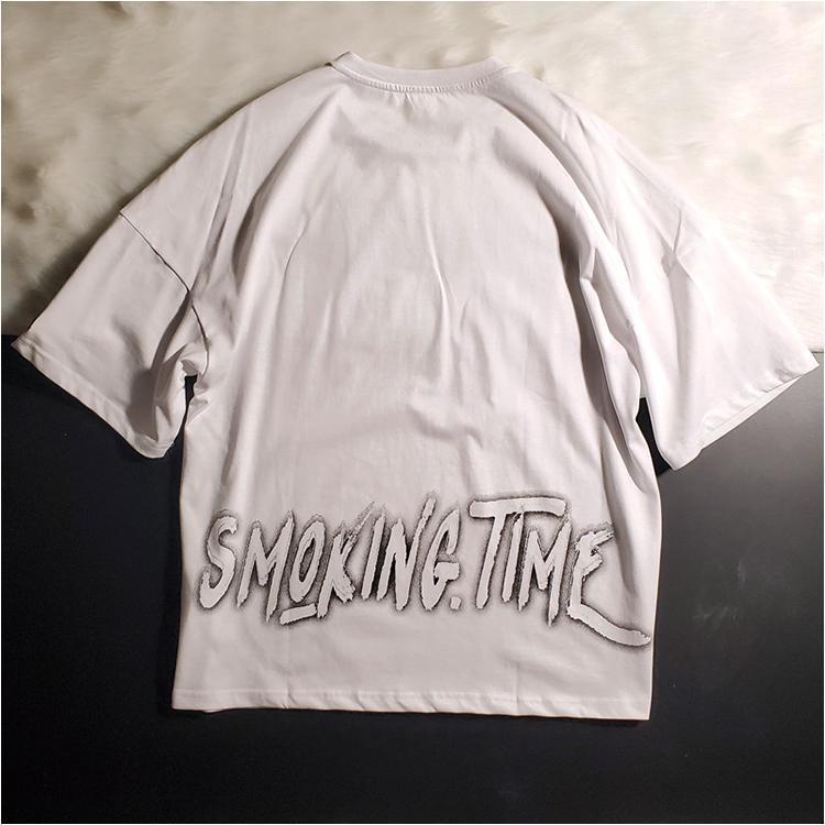 Áo thun tay ngắn dáng rộng màu nhuộm thời trang mùa hè cho nam