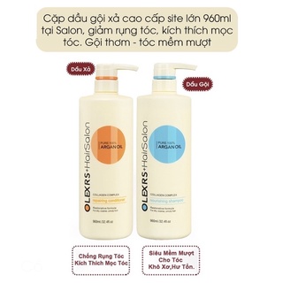 Dầu gội xả olexrs hair salon, bộ gội xả tinh chất argan oil mềm mượt và ngăn rụng tóc  500ml - 960ml