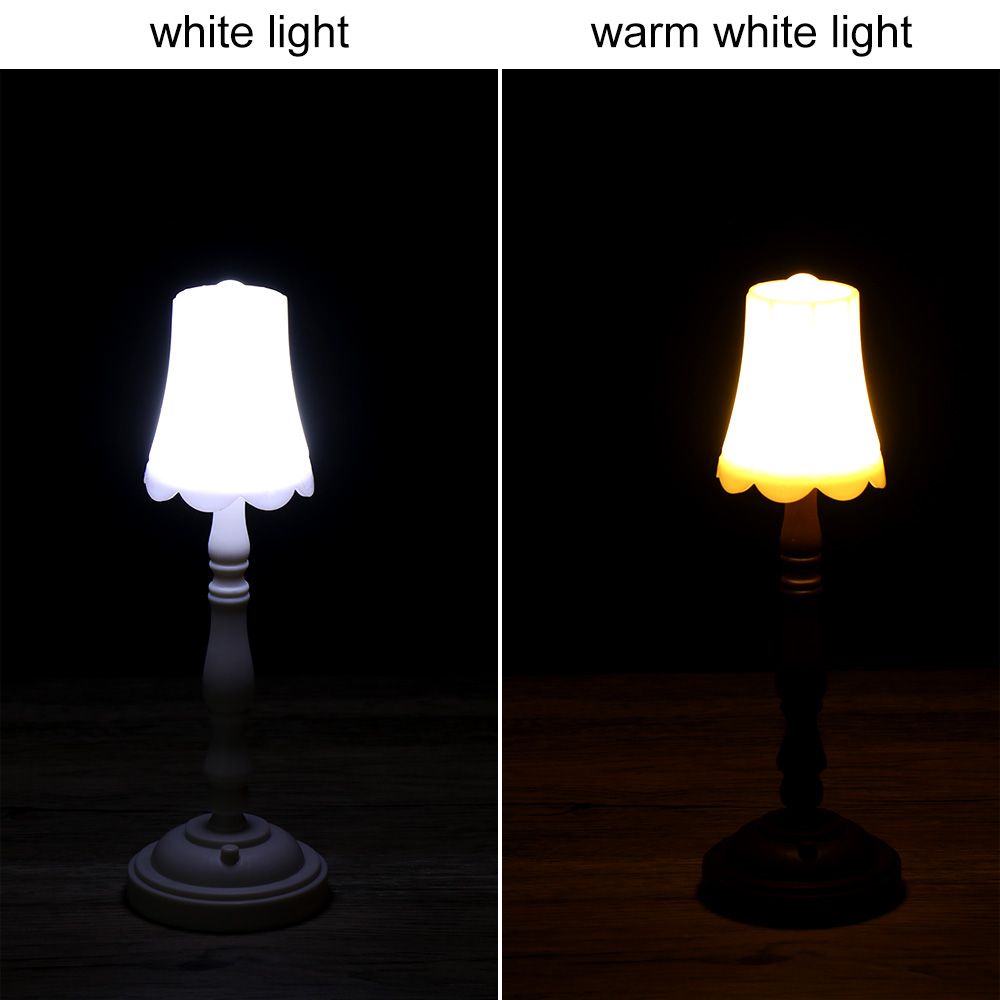 Đèn LED Đọc Sách Để Bàn Mini Phong Cách Châu Âu Retro 1:12 Dành Cho Nhà Búp Bê