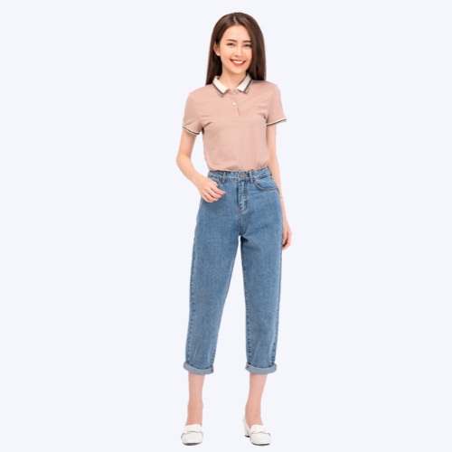 Áo Polo nữ YODY dệt hiệu ứng mắt chim giúp thấm hút mồ hôi tốt và siêu mềm mại APN3704