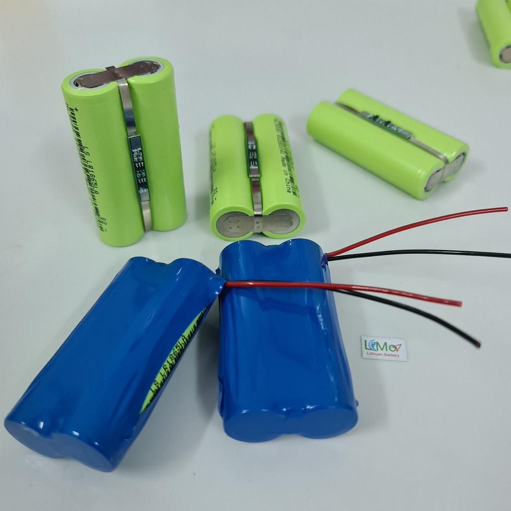 Pin 1S 3.7V 5000mAH. Pin mới, dòng xả cao. Khối 1S Được đóng từ 2 cell pin Lithium ion 18650. Có mạch bảo vệ 1S - LIMO