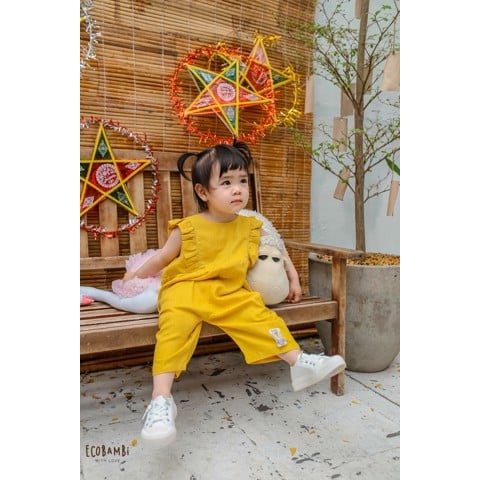 [Best Seller Restock] Jumpsuit linen bé gái Ecobambi