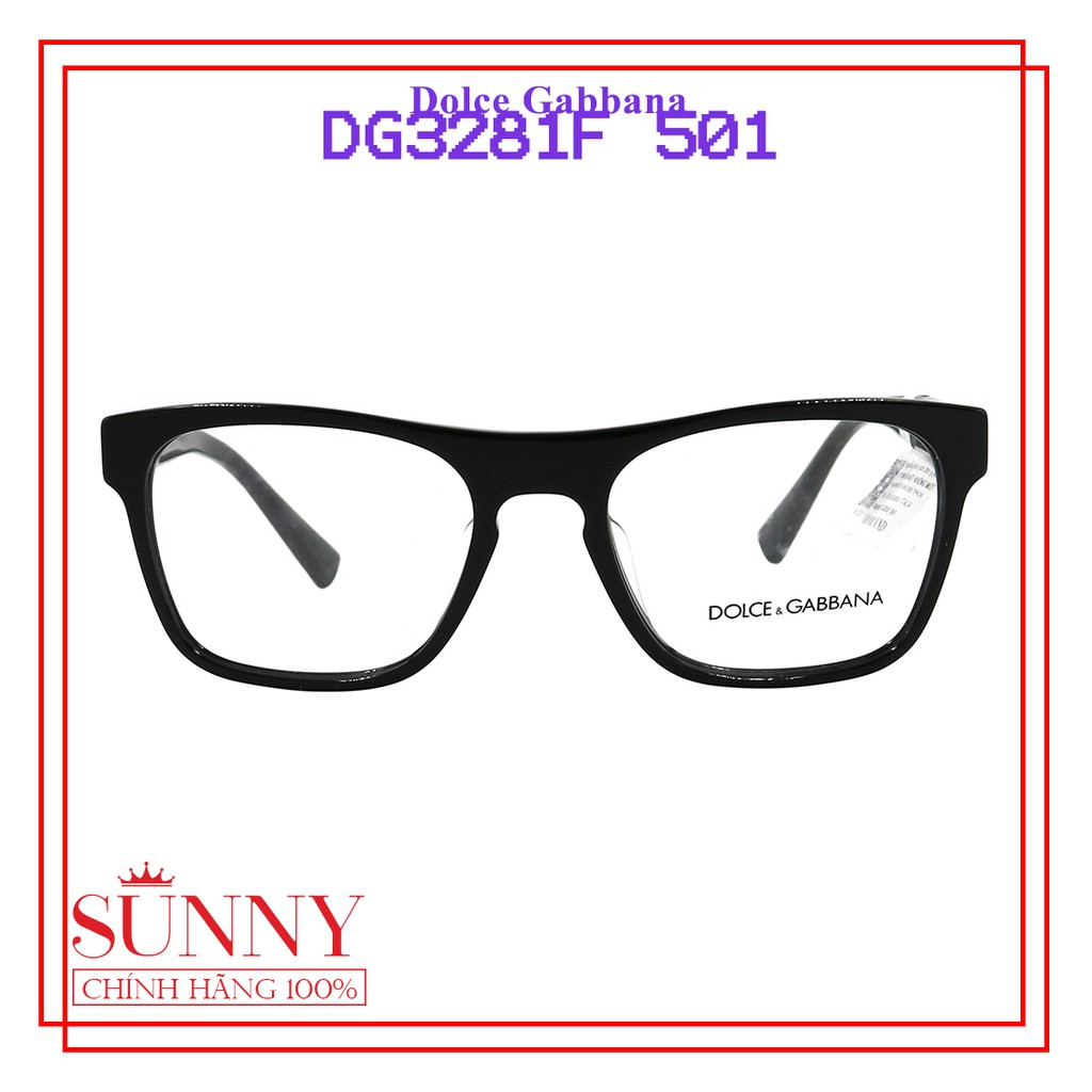 Gọng kính nam nữ chính hãng Dolce &amp; Gabbana DG3281F 501 màu sắc thời trang, thiết kế dễ đeo bảo vệ mắt