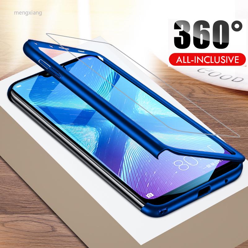 Bao da điện thoại mặt kính bảo vệ 360 độ cho huawei y7 y6 prime y5 2018 y7 2017 ốp