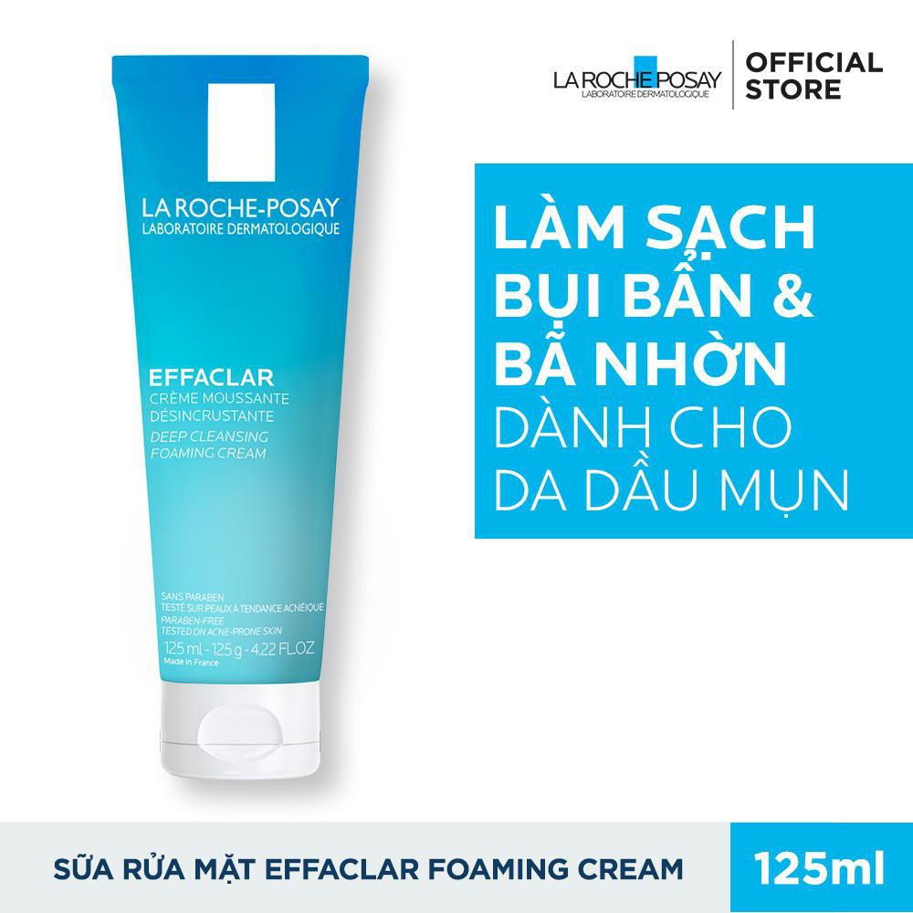 La Roche Posay Sữa Rửa Mặt Tạo Bọt Cho Da Dầu, Nhạy Cảm Effaclar Deep Cleansing Foaming Cream 125ml