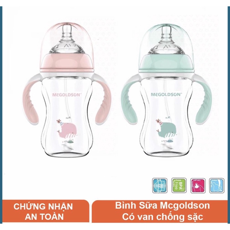 Bình sữa Mcgoldson cổ rộng 180ml