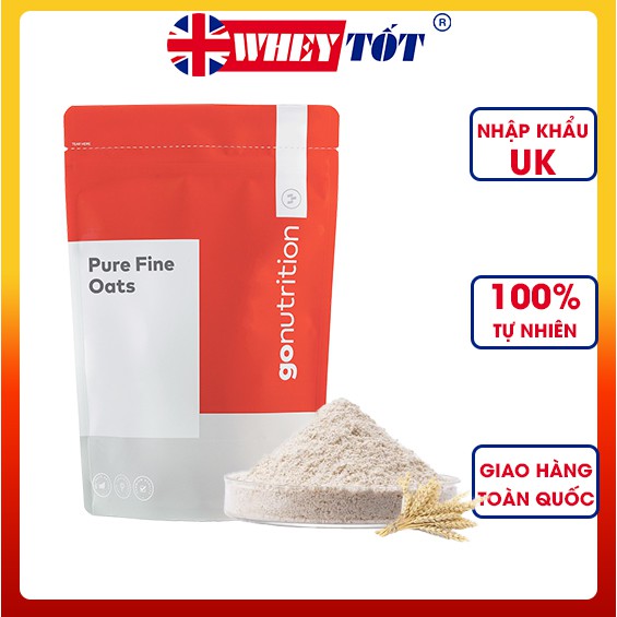 Yến Mạch Uống Liền - Pure Fine Oats - Go Nutrition & Bình Lắc hỗ trợ tăng cơ giảm mỡ dùng cùng whey protein, rule 1