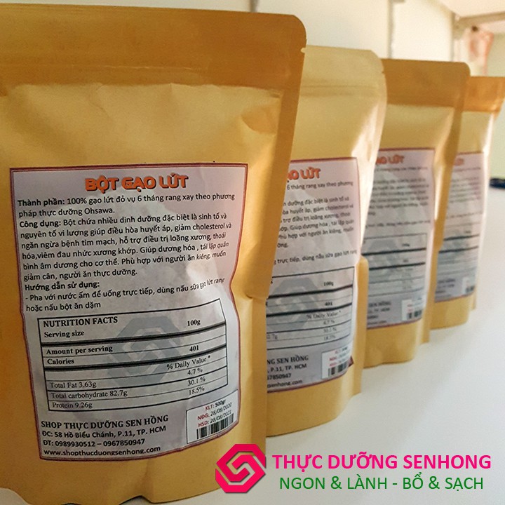 Bột gạo lứt (500gr)Bột gạo lứt đỏ rang xay (500gr) Giúp cơ thể lập lại quân bình, phù hợp với người tiểu đường, ăn kiêng