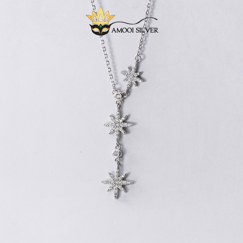 Dây chuyền bạc S925 3 ngôi sao - Amooi Silver AD64