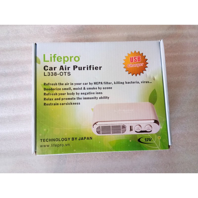 Máy lọc không khí, khử mùi và tạo ion xe ô tô Life Pro L338-OT