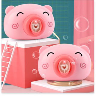 Máy ảnh thổi bong bóng Đồ chơi tự động có nhạc hình chú heo hồng đáng yêu cho bé
