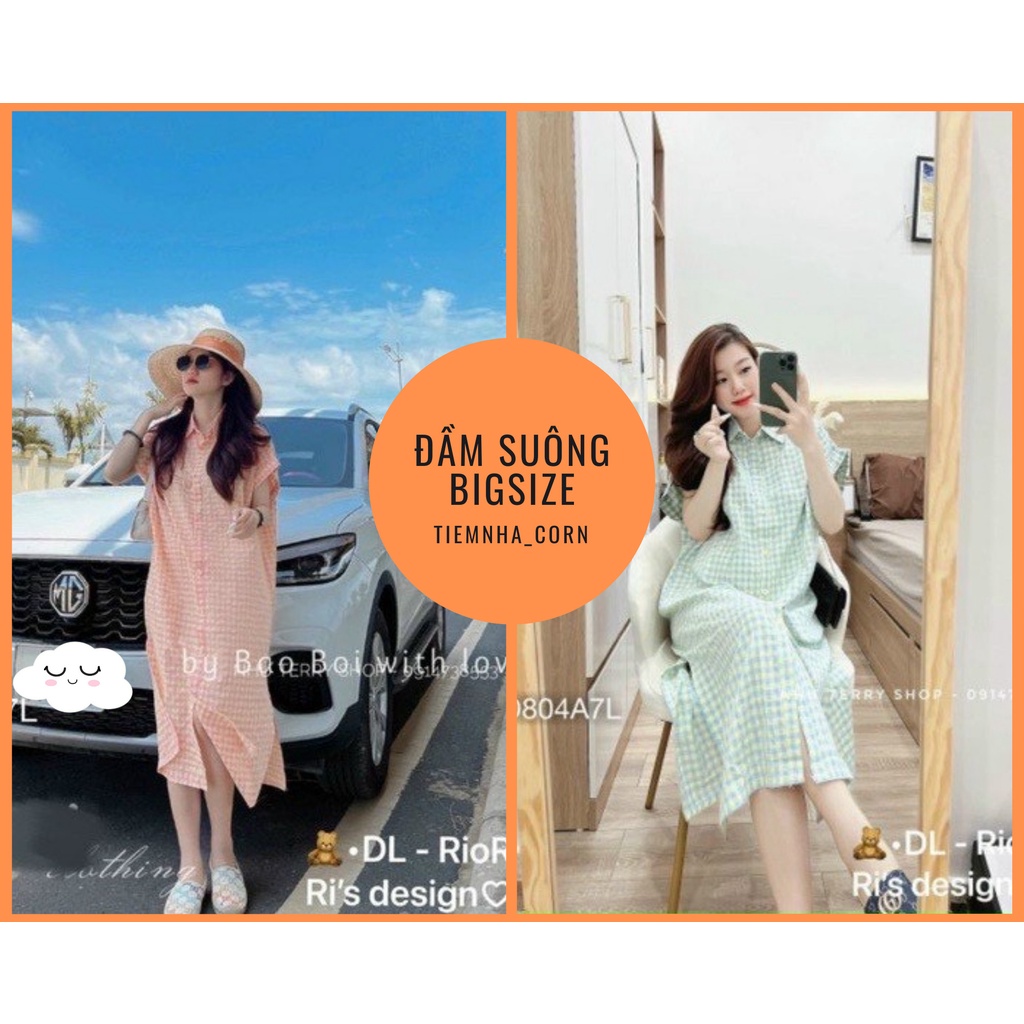 Đầm bigsize suông kate xốp từ 55-85kg