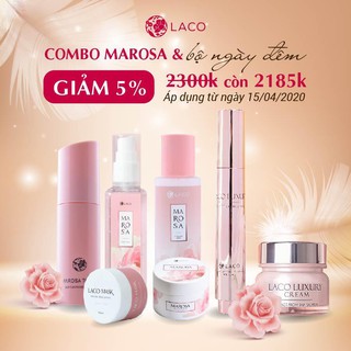 (Tặng máy phun nano, nước hoa, nạ biocell Laco chính hãng) Trọn bộ sản phẩm chăm sóc da Marosa và dưỡng da ngày đêm Laco