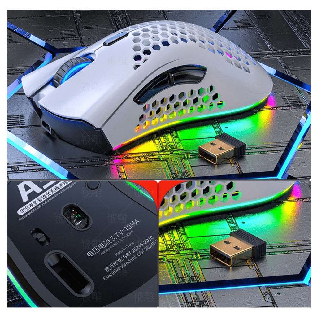 CHUỘT GAMING KHÔNG DÂY YINDIAO A3 LED RGB CHÍNH HÃNG