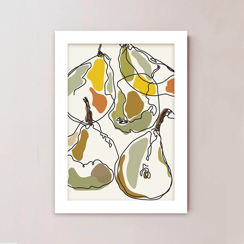 Bộ 3 Tranh Treo Tường Tối Giản Chủ Đề Trái Cây Phù Hợp Mọi Phong Cách Trang Trí Phòng - Tranh Mặt Kính - Khung Cao Cấp