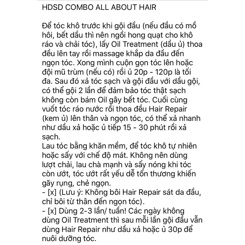 Dầu ủ (Oil Treatment) TẶNG KEM Ủ MINI + NÓN TRÙM 🎁 | BigBuy360 - bigbuy360.vn