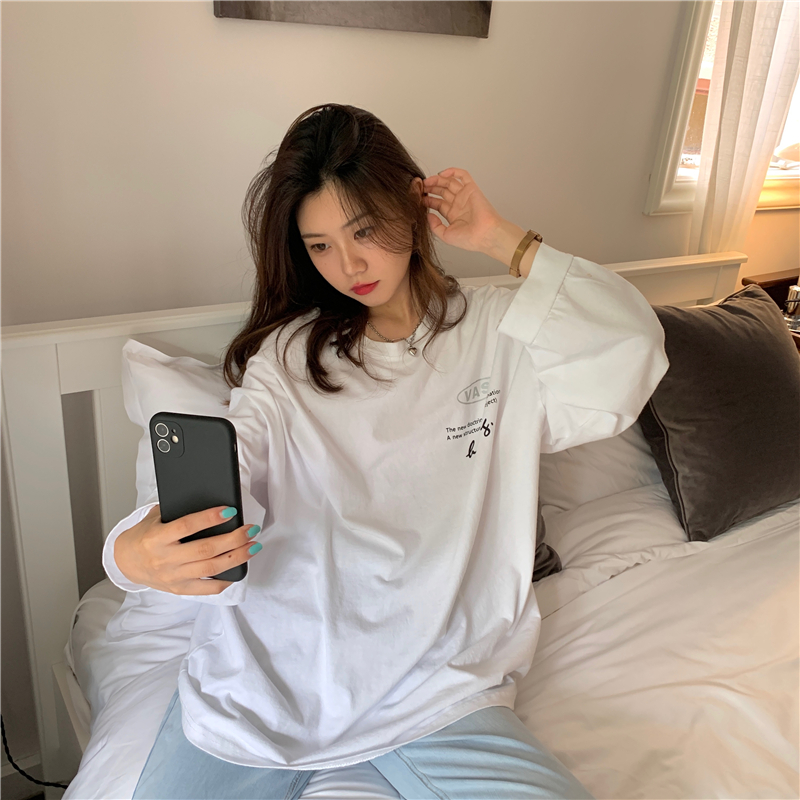 Áo Thun Tay Dài Cổ Tròn In Hoạ Tiết Thời Trang Mùa Thu Trẻ Trung