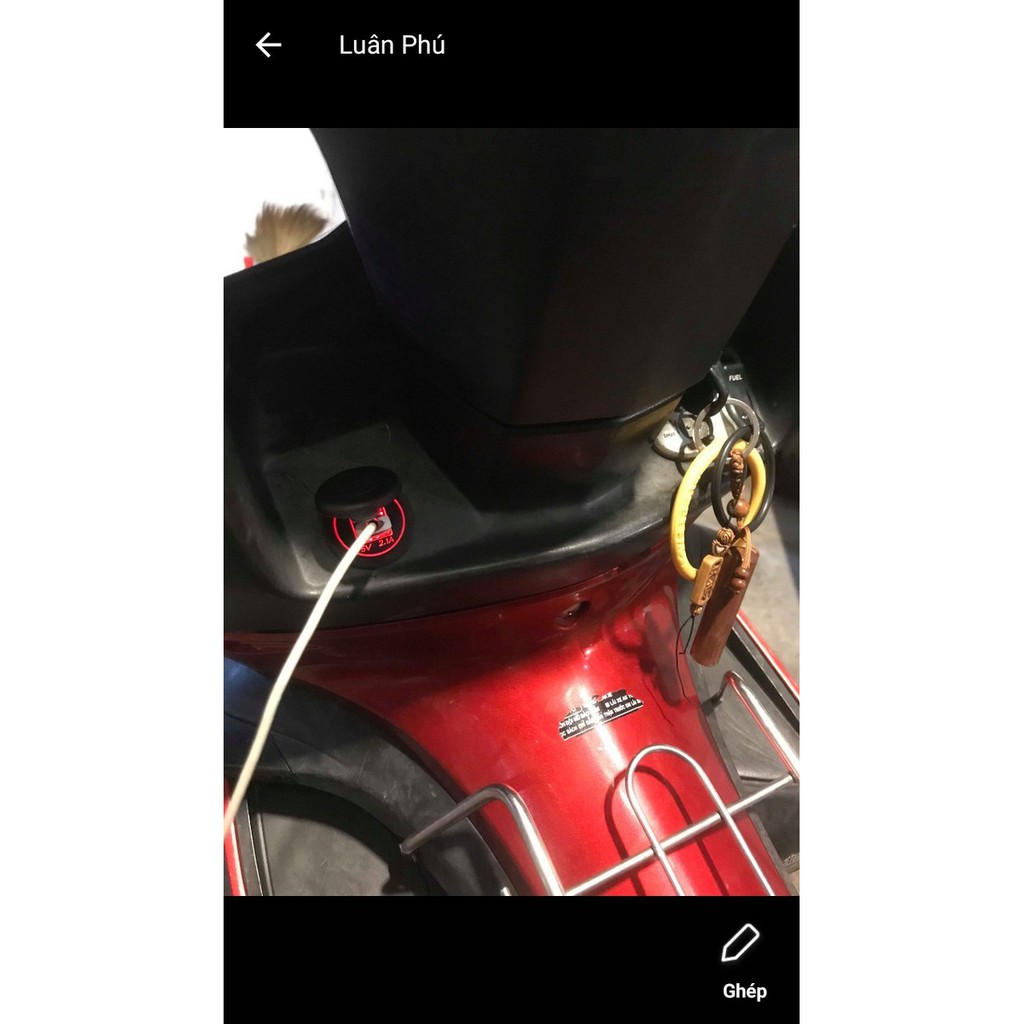 Bộ Sạc gắn Cho Xe Máy Sạc Điện Thoại Khi Đi Xa 5*