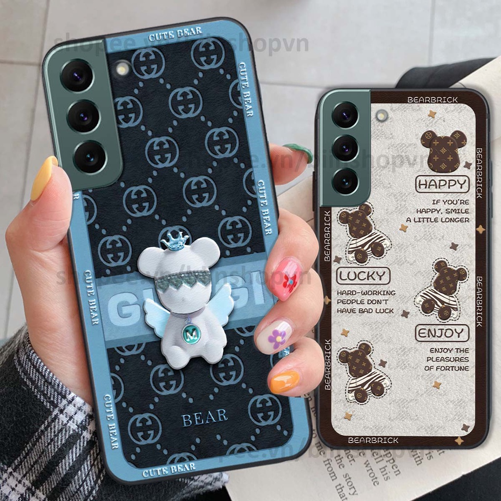Ốp Samsung S22 / S22 Plus / S22 Ultra / S22+ hình gấu bear brick đẹp độc lạ, thời trang, cá tính
