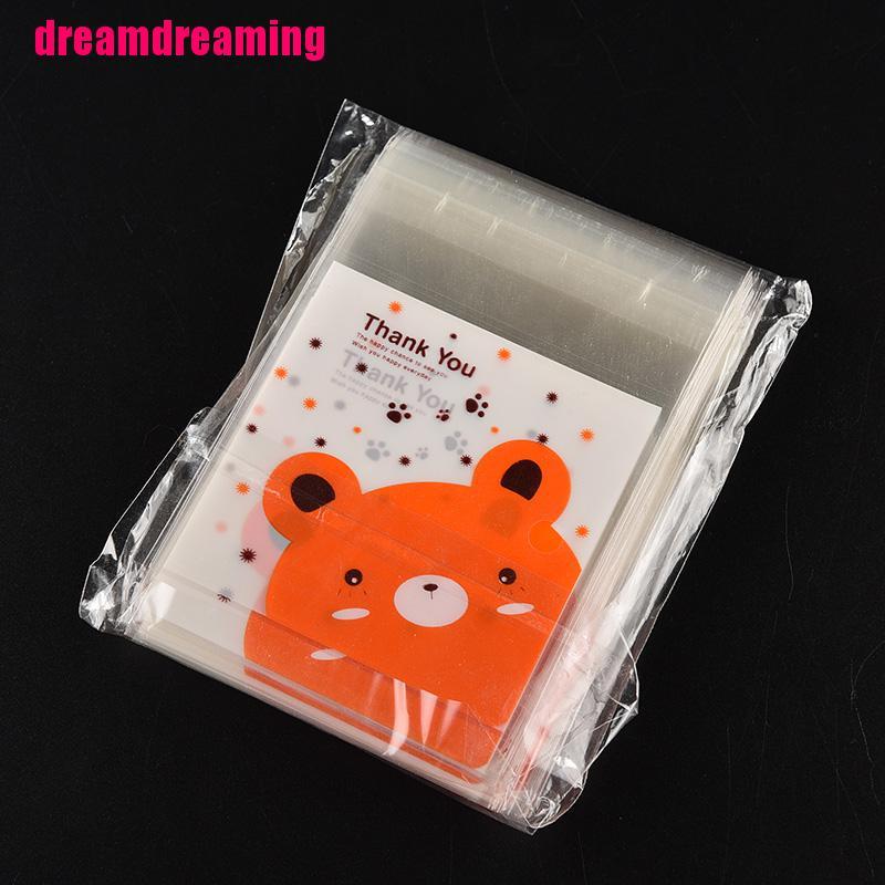 Bộ 100 Túi Nhựa Đựng Bánh Ngọt Kiểu Dáng Dễ Thương