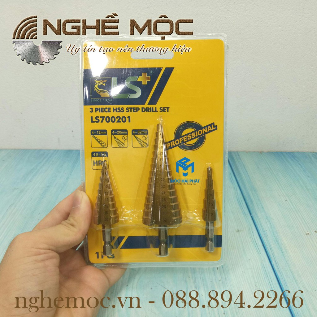Bộ 3 mũi khoan tháp LS Nghề Mộc
