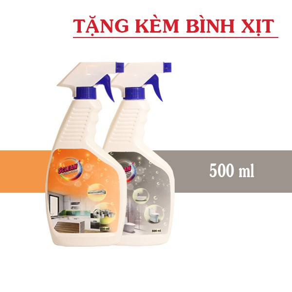 COMBO 2 CHAI SCLEAN 500ML TẶNG 2 BÌNH XỊT