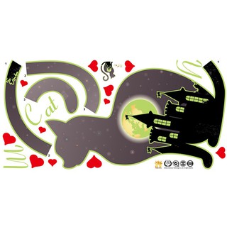 Miếng Dán Tường Dạ Quang Trang Trí Hình Mèo