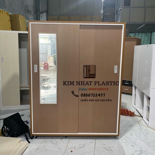 Tủ nhựa Đài Loan cửa lùa gương ngoài freeship