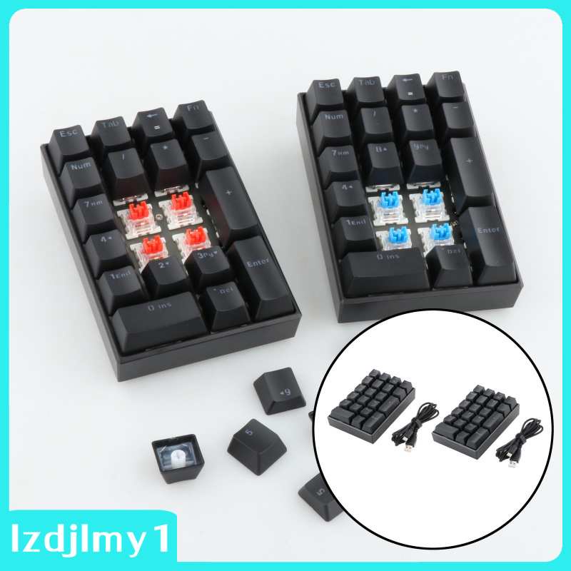 Bàn phím số mini K23 21 phím có đèn LED nền màu xanh dương