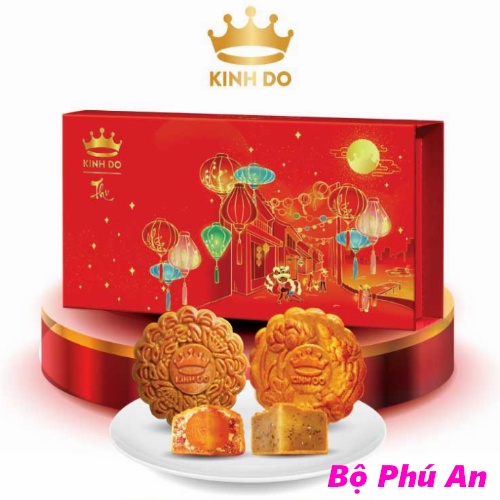 BÁNH TRUNG THU KINH ĐÔ - HỘP 2 BÁNH "BỘ ĐÔI PHÚ AN" - Thập cẩm lạp xưởng 1 trứng 150g -1 Hạt sen hạt chia 150g